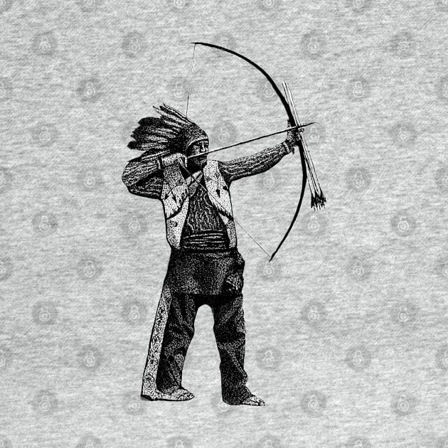 Native American warrior Indian Archer by Broken Line Design